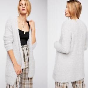 Free People Fuzzy White Cardigan